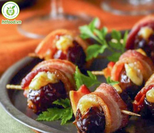 Cách sử dụng quả chà là khô Thịt xông khói cuộn chà là